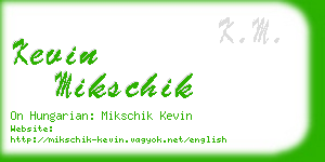 kevin mikschik business card